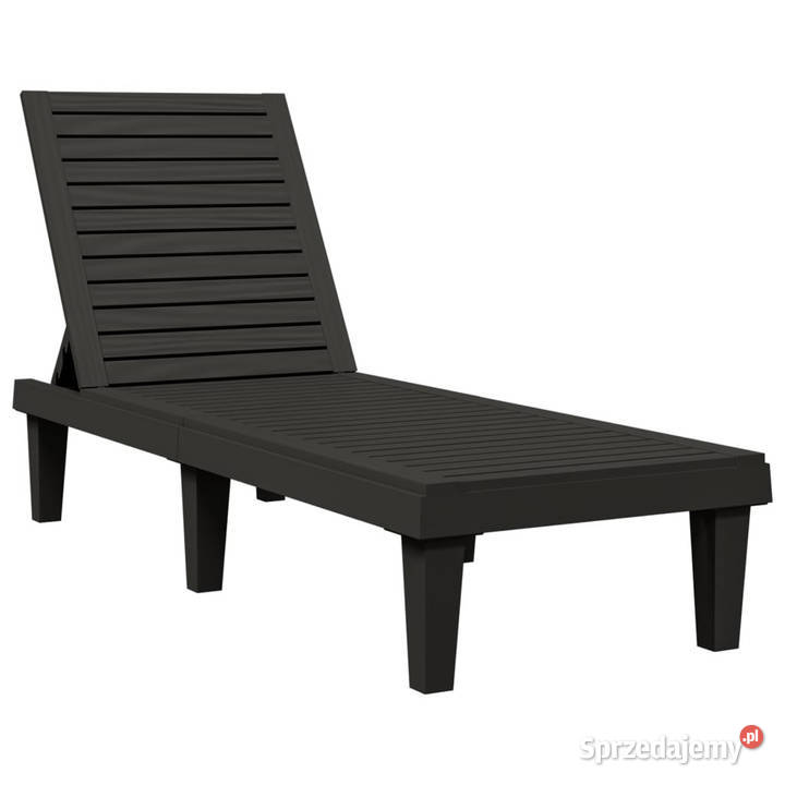 Leżak czarny 155x58x83 polipropylen WM364146