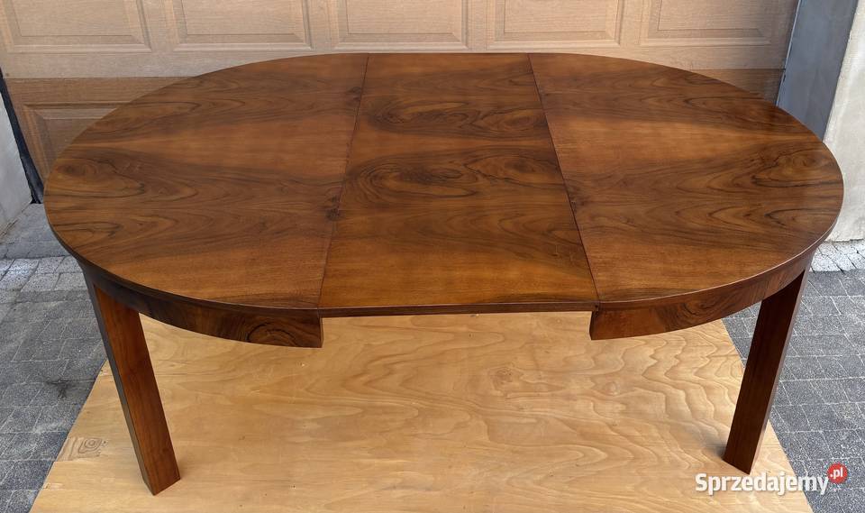 Stół Owalny Orzech 137x120 ART DECO Rozkładany
