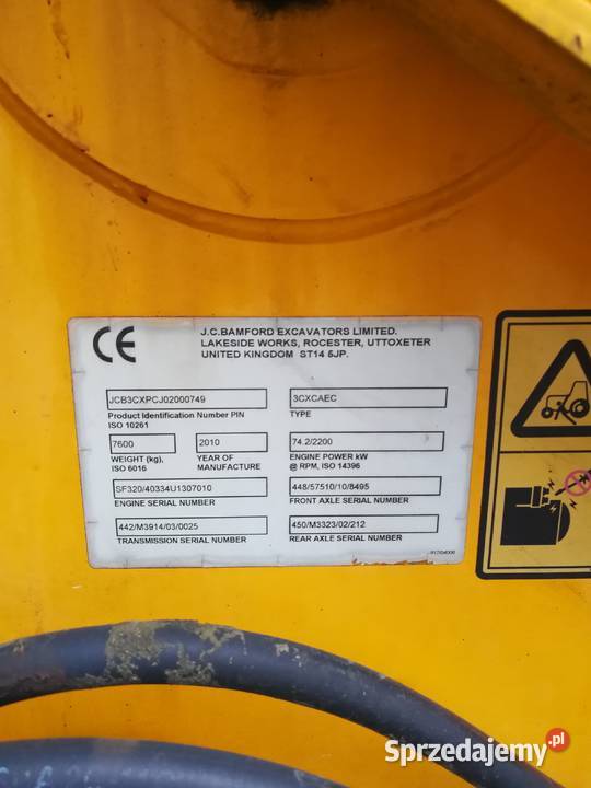 Koparko ładowarka jcb Rok produkcji 2010 Sieradz