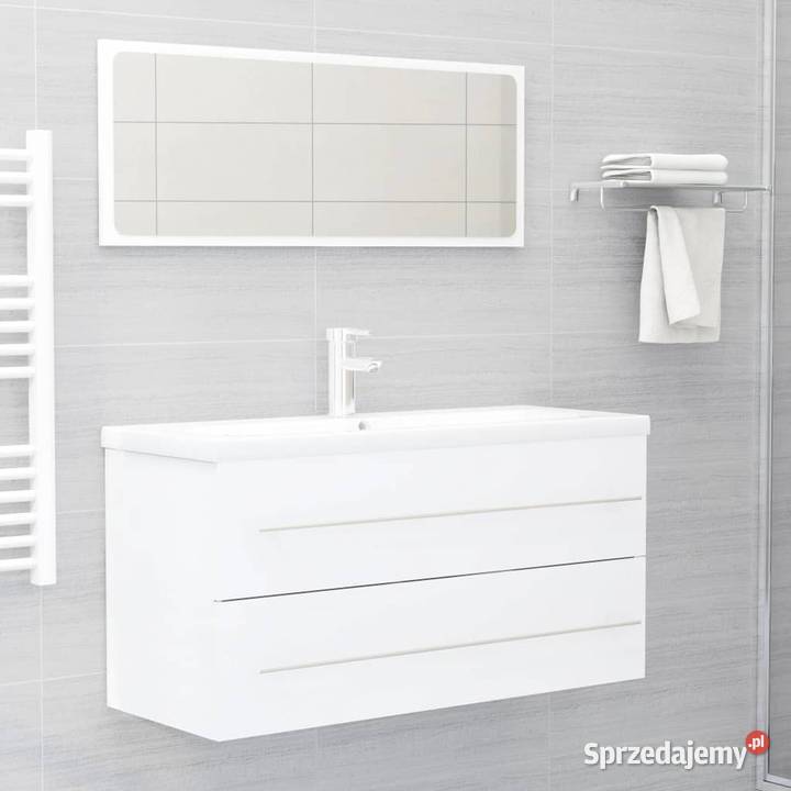 vidaXL Szafka pod umywalkę biała 100x385x48 Pozostałe