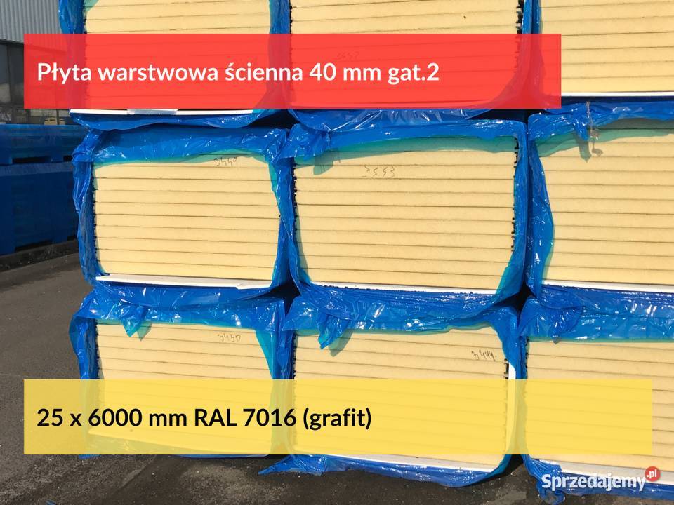 Płyta warstwowa ścienna 40 mm gat2 Grafit Puszczykowo