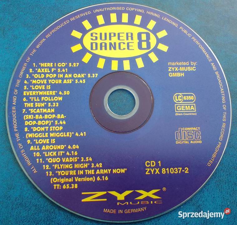 SUPER DANCE 8 ZYX MUSIC 1995 płyta CD w etui