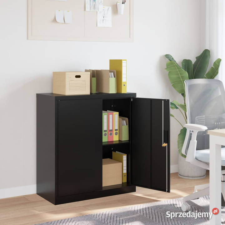 Szafka na dokumenty czarna 79x40x90 stalowa Warszawa