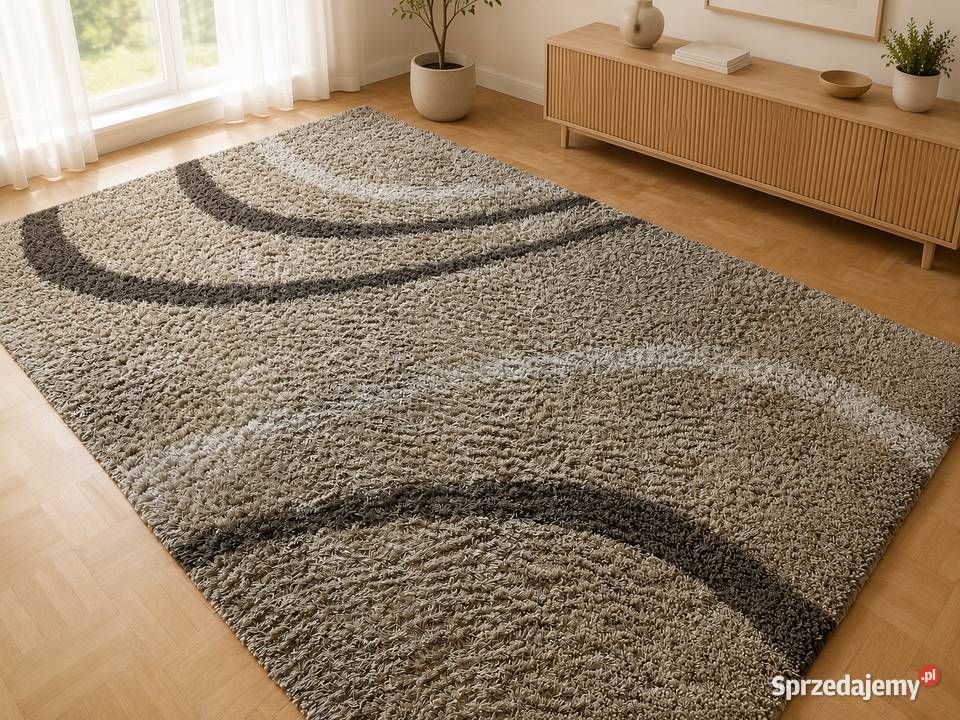Elegancki dywan shaggy 240 333 beżowobrązowy Dywany podkarpackie