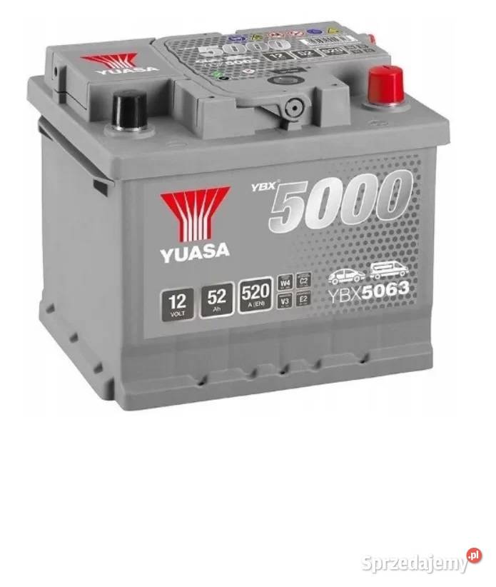 Akumulator Yuasa Silver 12V 52Ah 520A Prawy Plus