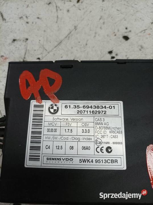 MODUŁ CAS3 6943834 Bmw Seria 3 V 20052012 E90 świętokrzyskie sprzedam