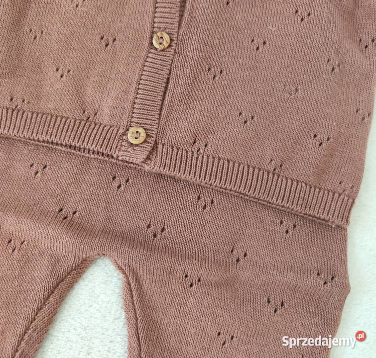 Komplet HM 56 bawełna brązowy kardigan sweter Rozmiar 56 Szczecin