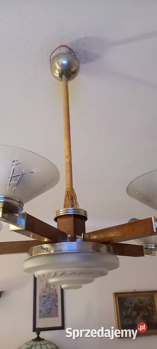 Pięcioramienny żyrandol w stylu Art Deco łódzkie Skierniewice