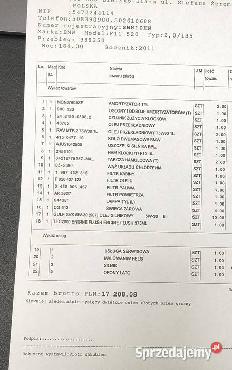 BMW F11 520 możliwa ZAMIANA wspomaganie kierownicy Bielsko-Biała sprzedam