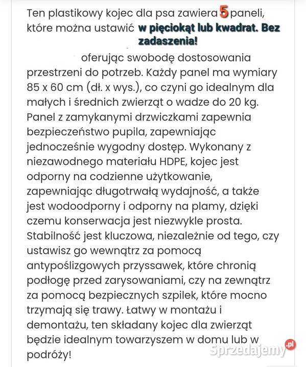 Kojec zwierzat domowych I mniejszych Siedlce