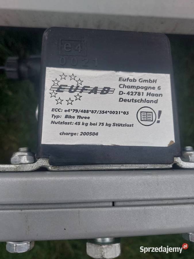 Bagażnik rowerowy na hak eufab Platforma na 3 Zagrodno sprzedam