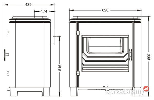 Piec żeliwny Carolo Antracyt INVICTA Okazja