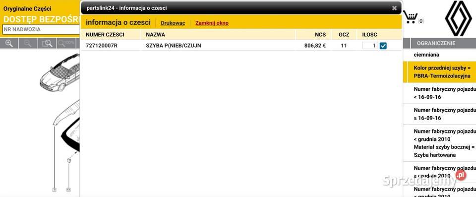 Laguna III 3 sedan kombi szyba przednia czolowa Łaziska Górne sprzedam