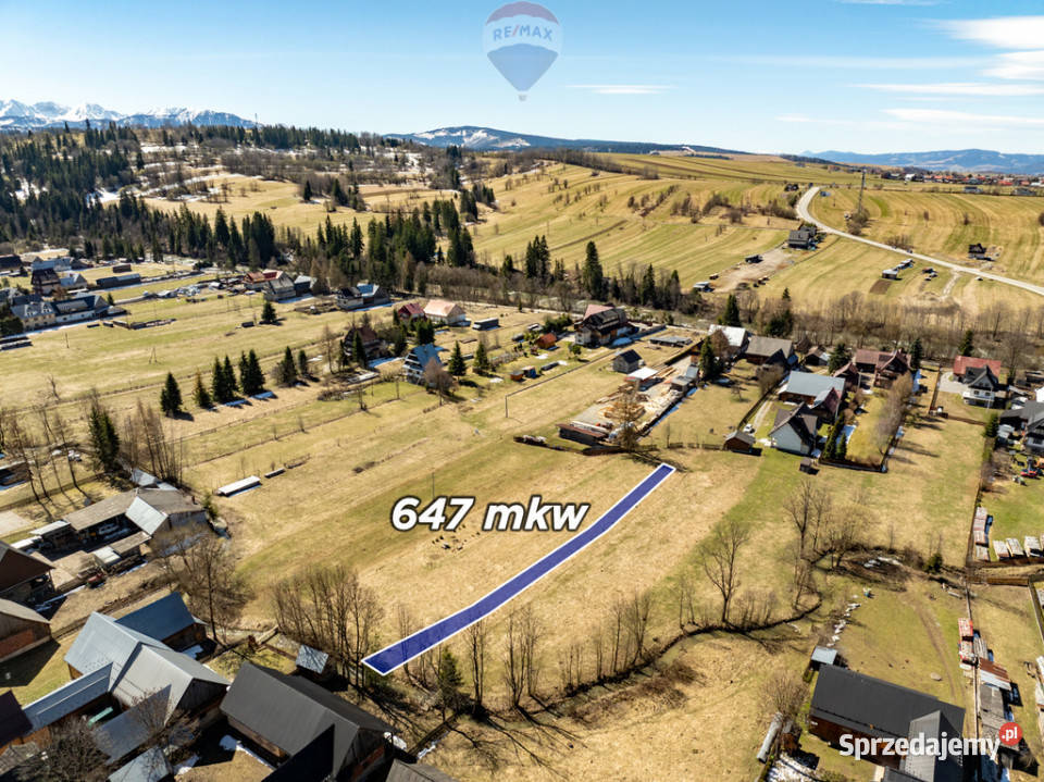 DZIAŁKA BUDOWLANA CHOCHOŁÓW 647m2 sprzedam