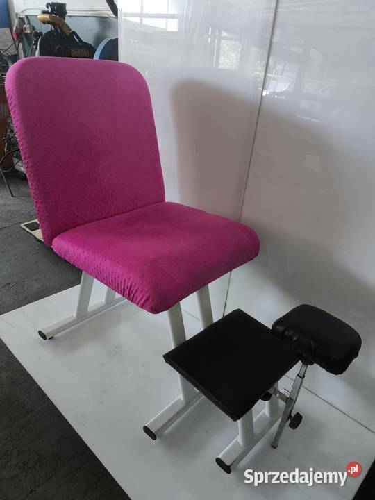 Różowy fotel do pedicure regulowany podnóżek sprzedam