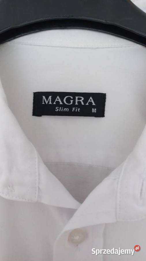 Biała koszula męska MAGRA Slim Fit M elegancka Rozmiar M Koło