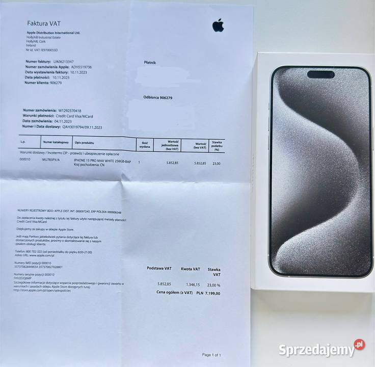 Apple iPhone 15 Pro 256 GB White Titanium Bielsko-Biała sprzedam