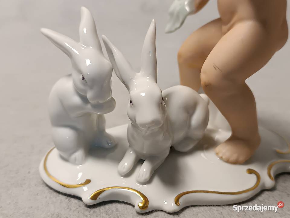 WALLENDORF Putto z z zajączkami Kolekcjonerska