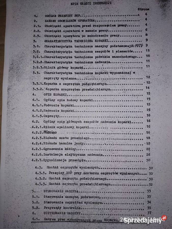 Koparka hydsamK407C WaryńskiInstrukcja obsługi