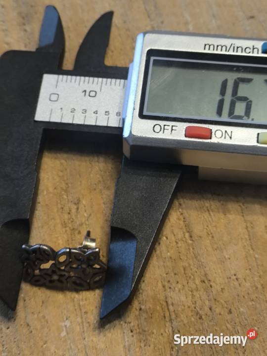 Stare srebrne kolczyki ażur kwiatek vintage Mysłowice