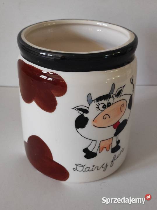 Dairy Fun kufel pojemnik ceramiczny słój słoik z Kieliszki i pucharki sprzedam