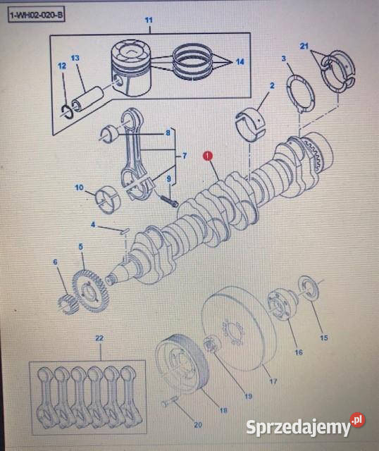 Ferguson 86508690 Valtra S274S374 wał korbowy Jastrzębniki sprzedam
