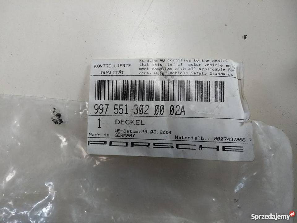 PORSCHE 987C Cayman pokrywa zaślepka bagażnika