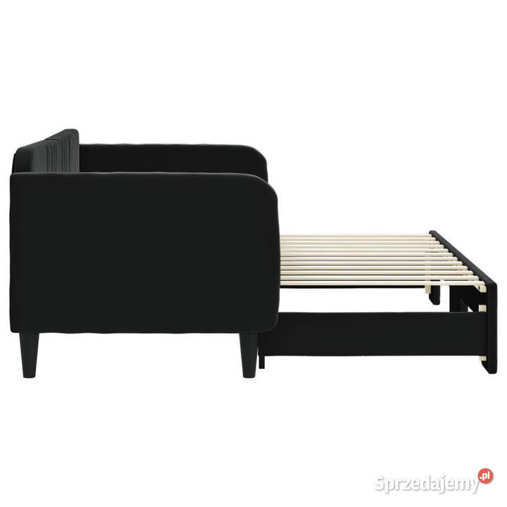 Sofa rozsuwana czarna aksamit 80x200 WM3197060 Warszawa
