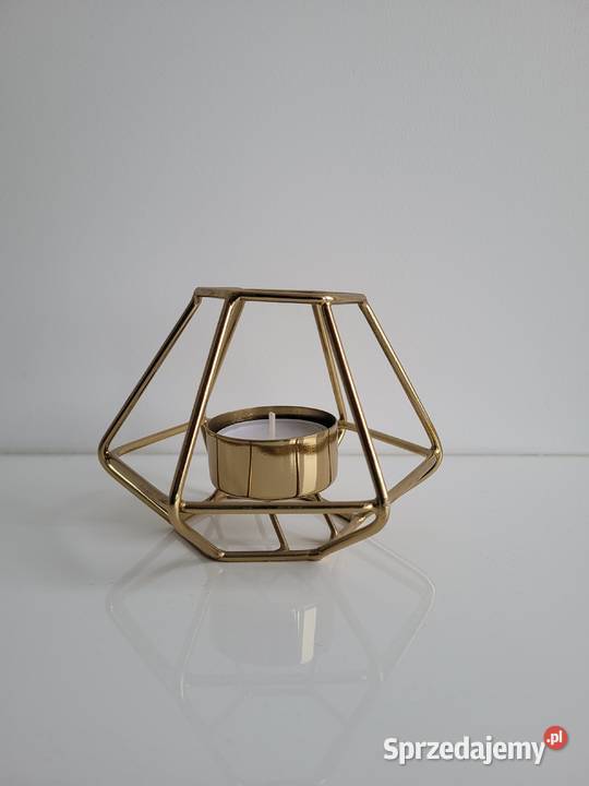 Złote świeczniki metalowe 3 sztuki Liszki