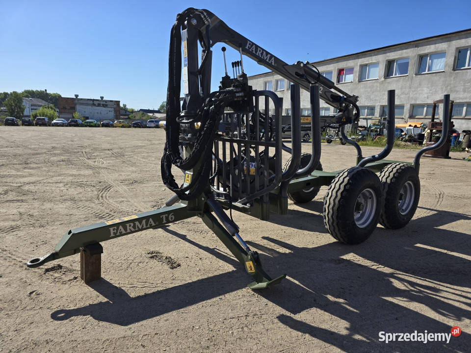 Przyczepa leśna do zrywki FARMA T6 żuraw C42 Rudolfowo