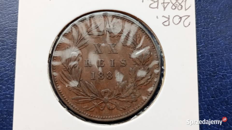 Stare monety 20 real 1884 Portugalia Lesko