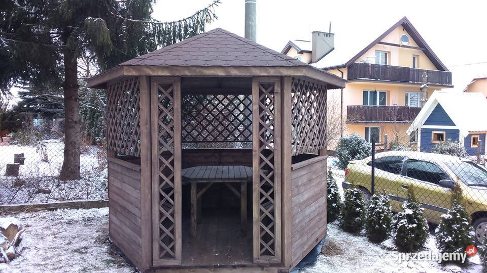 Altana ogrodowa drewniana sześciokątna Wiata Nowy Sącz