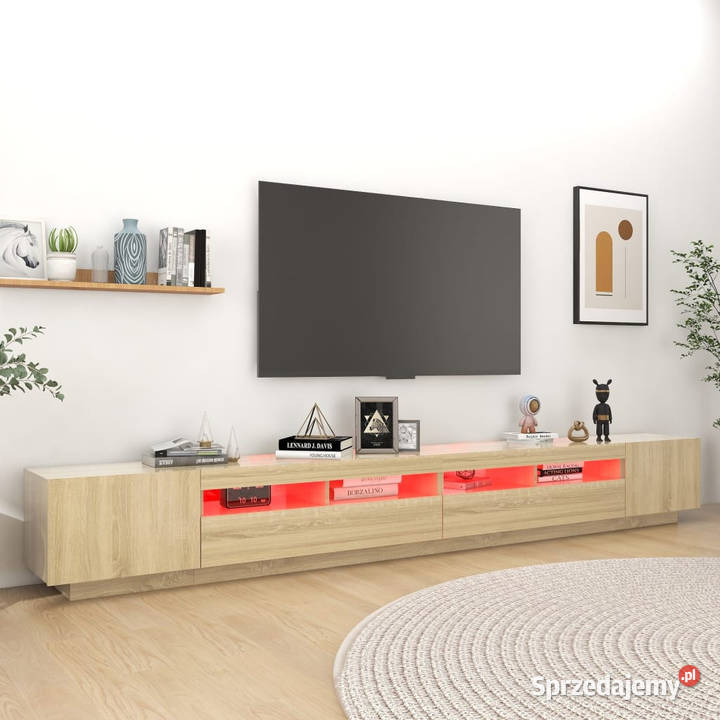 Szafka pod TV z oświetleniem LED dąb sonoma RTV Dom i Ogród mazowieckie Warszawa