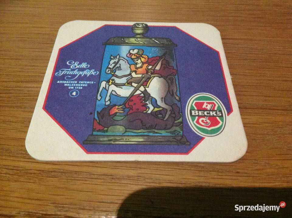 Stara Podkładka pod Piwo Becks Dwustronna Nowa Sól