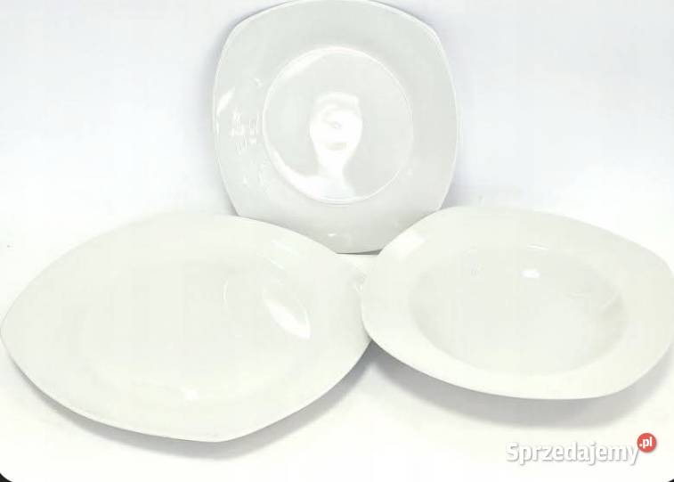 149 Zestaw czystych białych talerzy 18 sztuk Talerze i talerzyki Zabrze