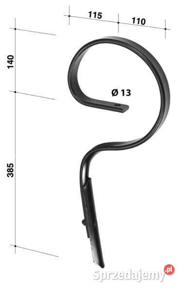 Ząb sprężynowy 32x10x525 mm prosty z redliczką Do maszyn uprawowych