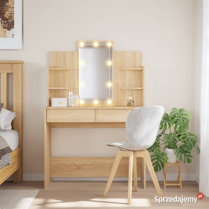 Toaletka z oświetleniem LED dąb sonoma 96x40x142 Warszawa
