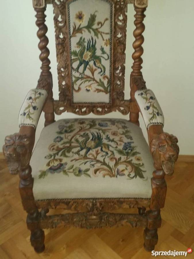 Piękny oryginalny foteltron antyk Kraków