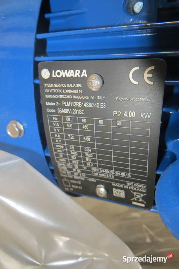 POMPA LOWARA 4kW 22SVI0311CG040T5VQQE NOWA Wąchock