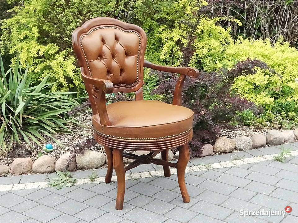Stylowy Fotel Obrotowy Chesterfield Skóra lubelskie Biłgoraj