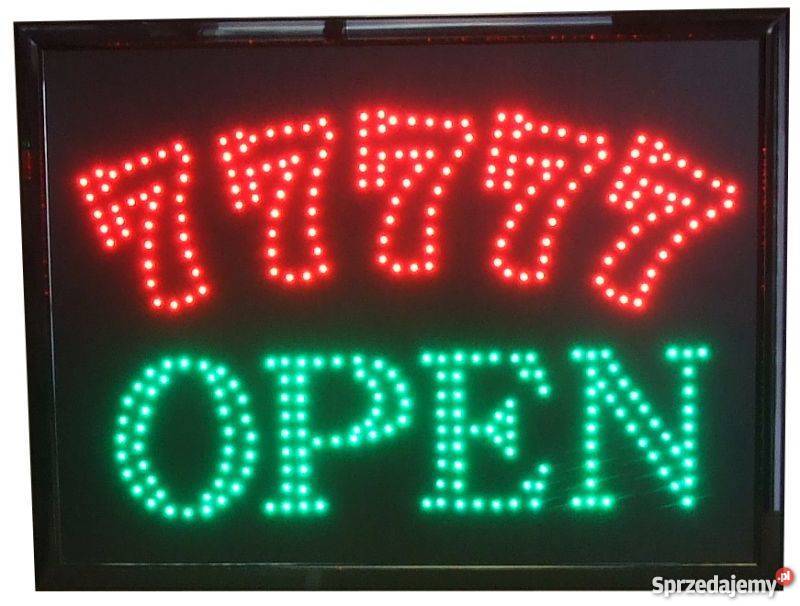Duży Panel Neon Reklama Szyld 60x45 77777 OPEN Warszawa