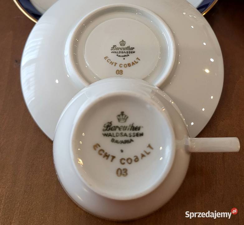 Bareuther Bawaria złotokobaltowy serwis 8 osób Szczecin