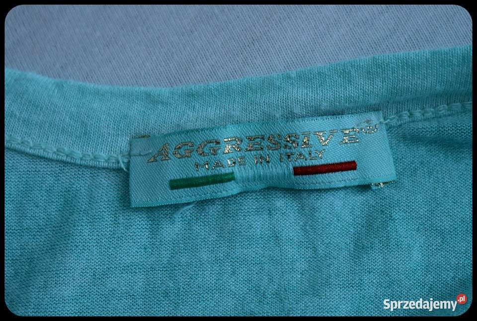 Miętowa bokserka mocno wycięta narzutka bluzka Płock