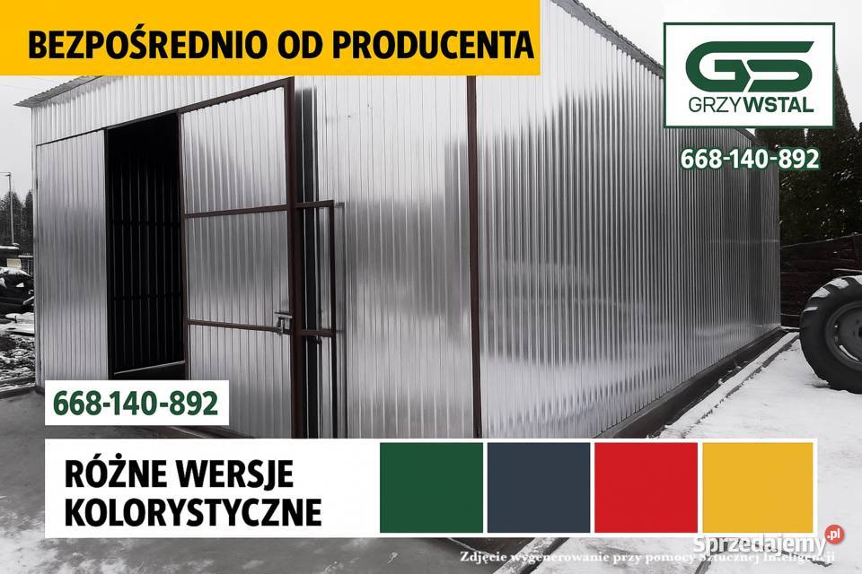 Duży Garaż Blaszany Magazyn Wiata Garażowa Hala pomorskie