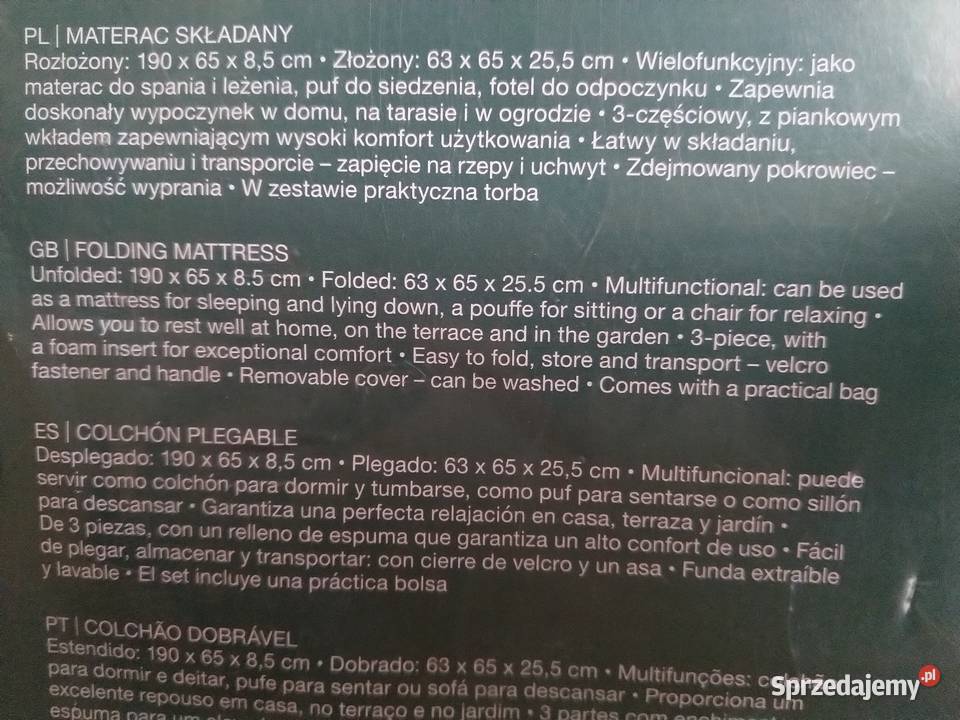 NAJTANIEJ Materac Składany Do Spania Leżenia Puf Zabrze