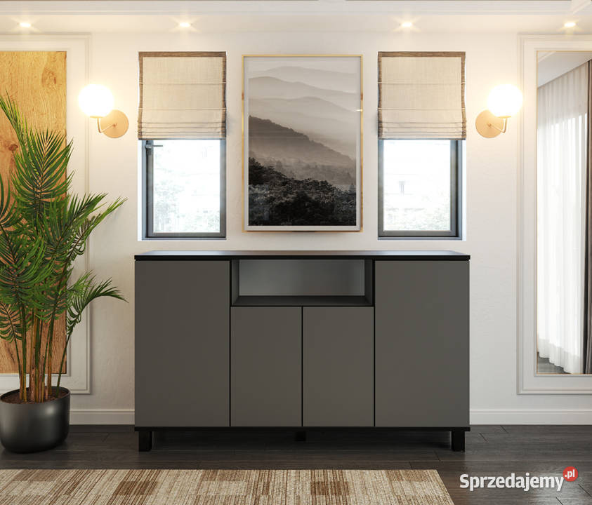Komoda Szara 140 Bruno Nowoczesna Szeroka Szafka Elbląg