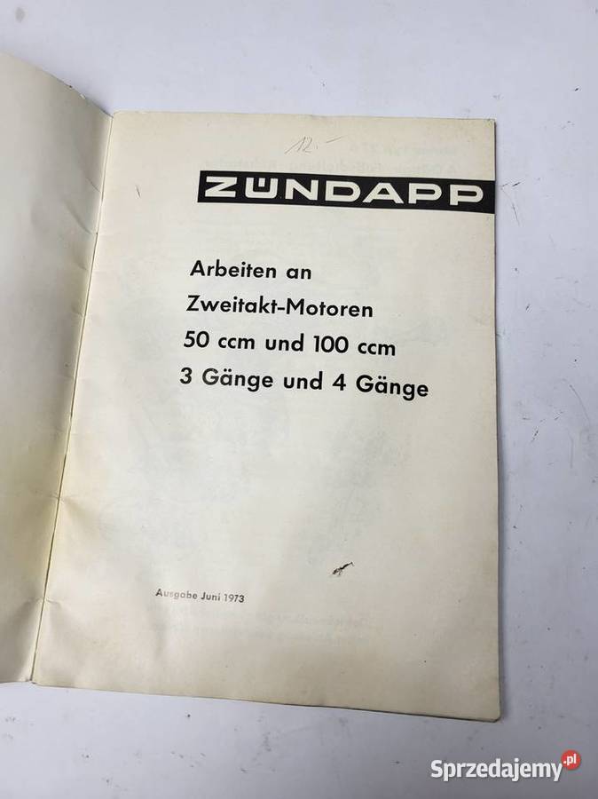KSIŻAKA ZUNDAPP 100 4 BIEGI PODRĘCZNIK sprzedam