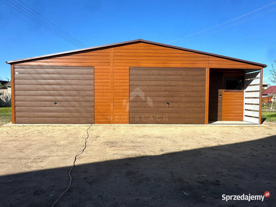 Garaż Blaszany 10x6m Wnęka 2x1m 2x Brama Uchylna samodzielny Tarnów