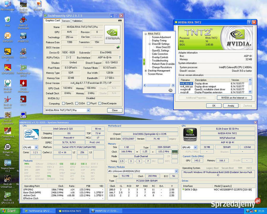 ELSA ERAZOR III PRO A32 RIVA TNT2 PRO 32MB SDR Cielądz