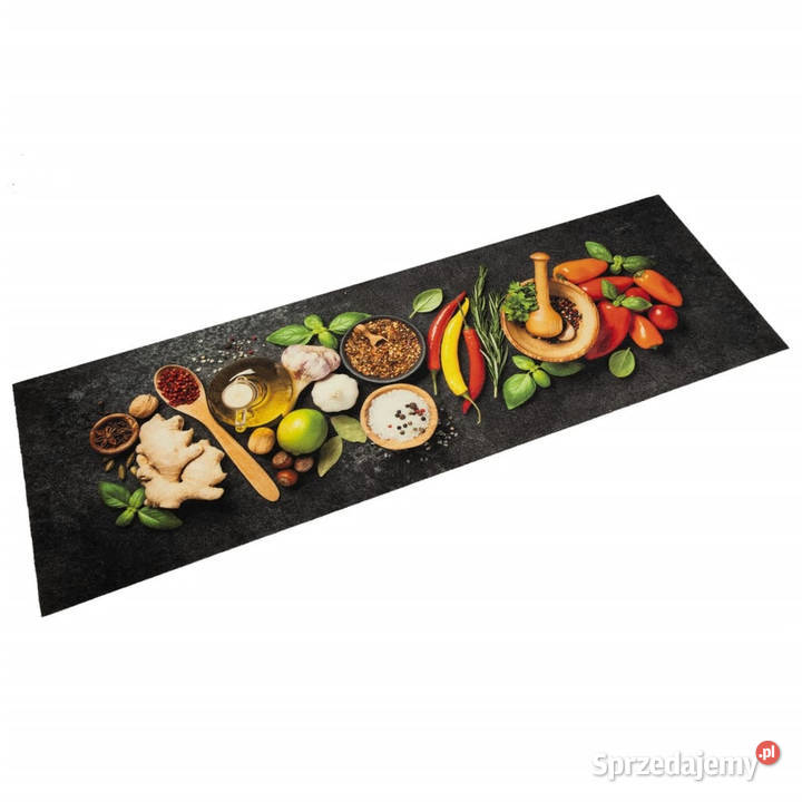 Dywanik kuchenny wzór w przyprawy 60x180 aksamit